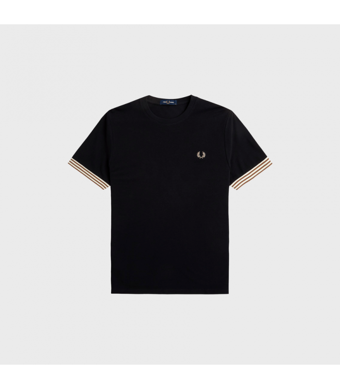 FRED PERRY  STRIPED CUFF T-SHIRT
