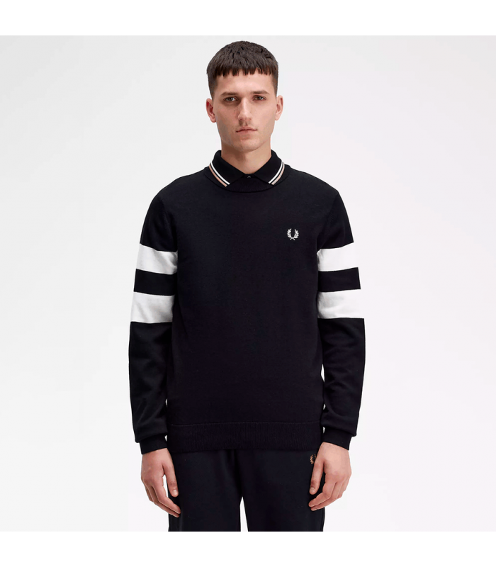 FRED PERRY TIPPED SLEEVED JUMPER