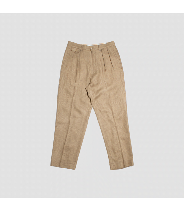 PRL LINEN BLEND WHITMAN PLEATED CHINO