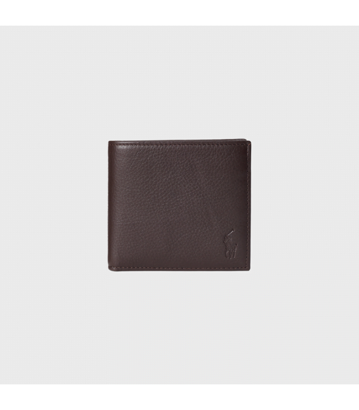 PRL PEBBLE LEATHER BILL WALLET 