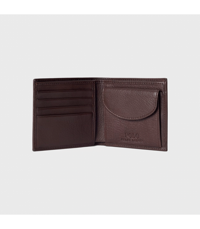 PRL PEBBLE LEATHER BILL WALLET 