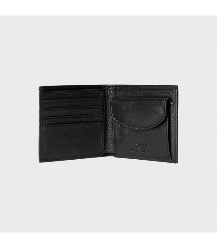 PRL PEBBLE LEATHER BILL WALLET 