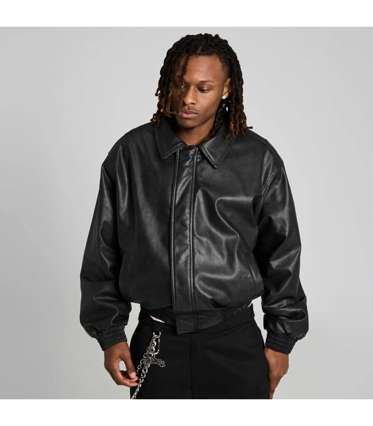 GRMY CHIEF WATCHER PU LEATHER BOMBER JAC