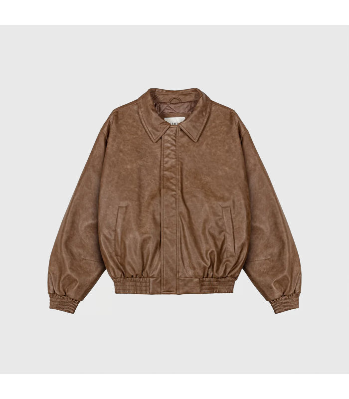 GRMY CHIEF WATCHER PU LEATHER BOMBER JAC