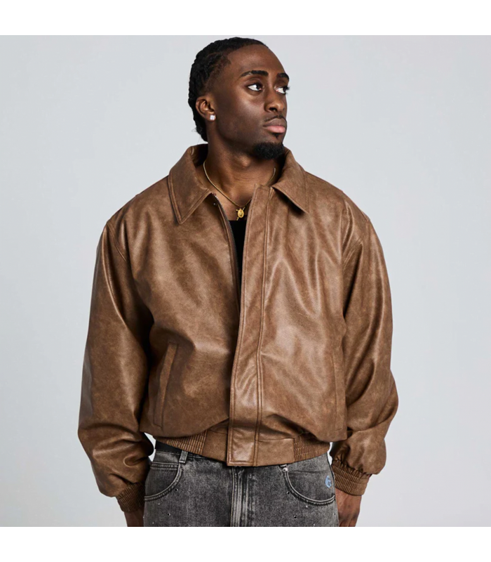 GRMY CHIEF WATCHER PU LEATHER BOMBER JAC