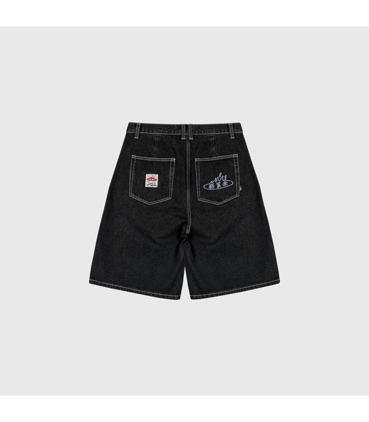 GRMY CONCREAT JUNGLE PLEATED DENIM SHORT