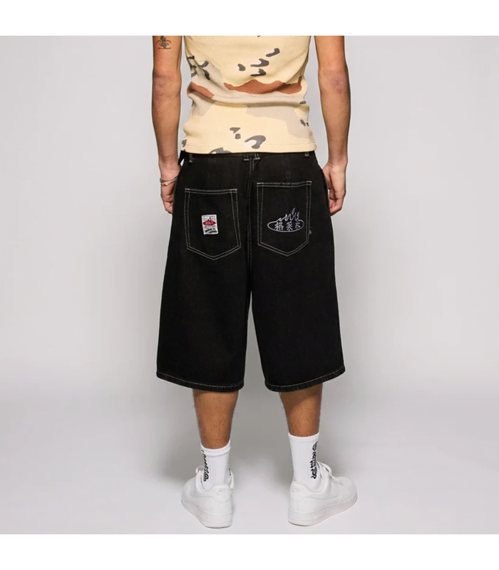 GRMY CONCREAT JUNGLE PLEATED DENIM SHORT