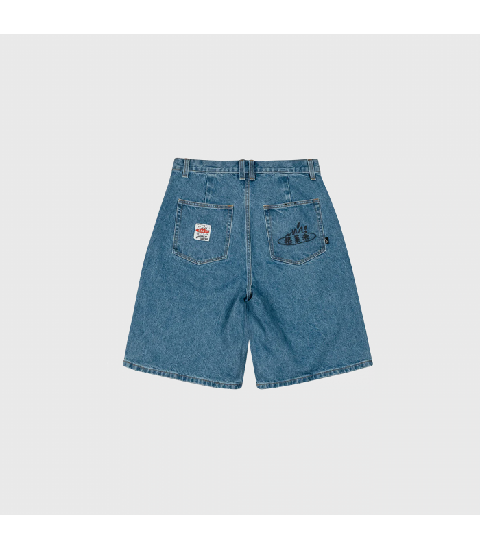 GRMY CONCREAT JUNGLE PLEATED DENIM SHORT