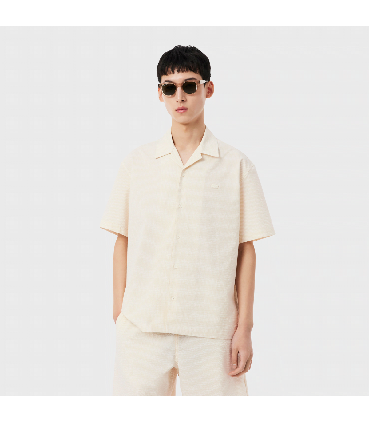 LACOSTE SEERSUCKER TEE