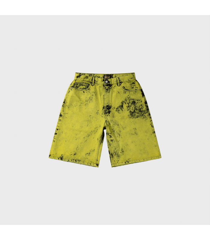 ARIES HEAVY ACID WASH WIDE LEG SHORT