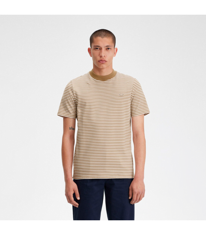 FRED PERRY FINE STRIPED HEAVY WEIGHT TEE