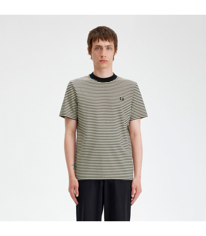FRED PERRY FINE STRIPED HEAVY WEIGHT TEE