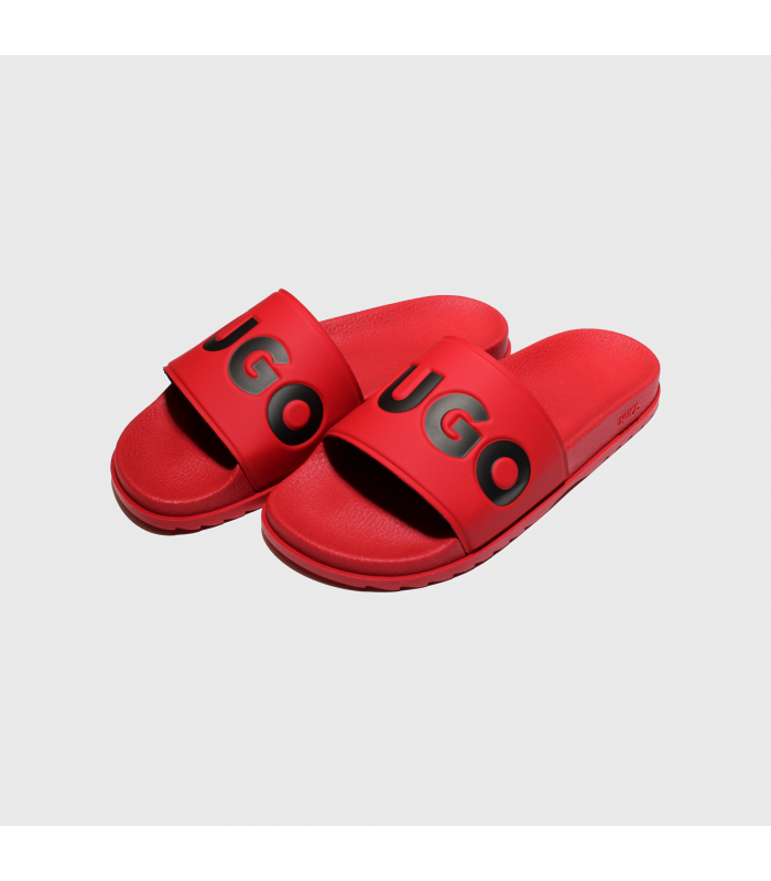 HUGO ITALIAN-MADE SLIDES WITH RAISED LOG